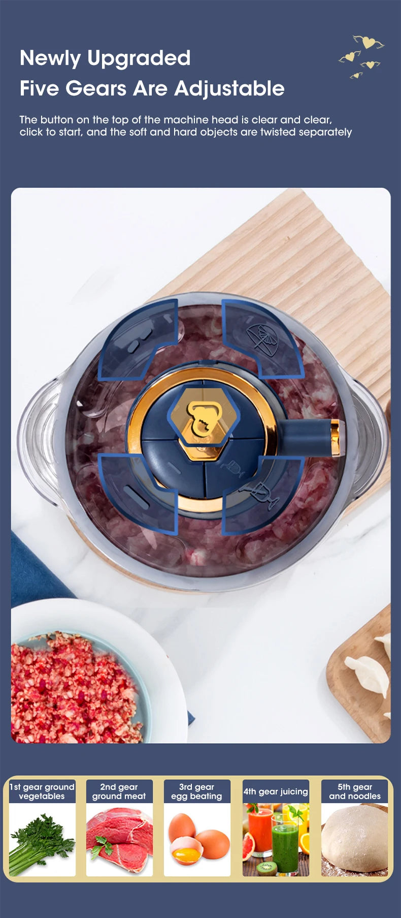 5L Electric Meat Grinder & Food Chopper