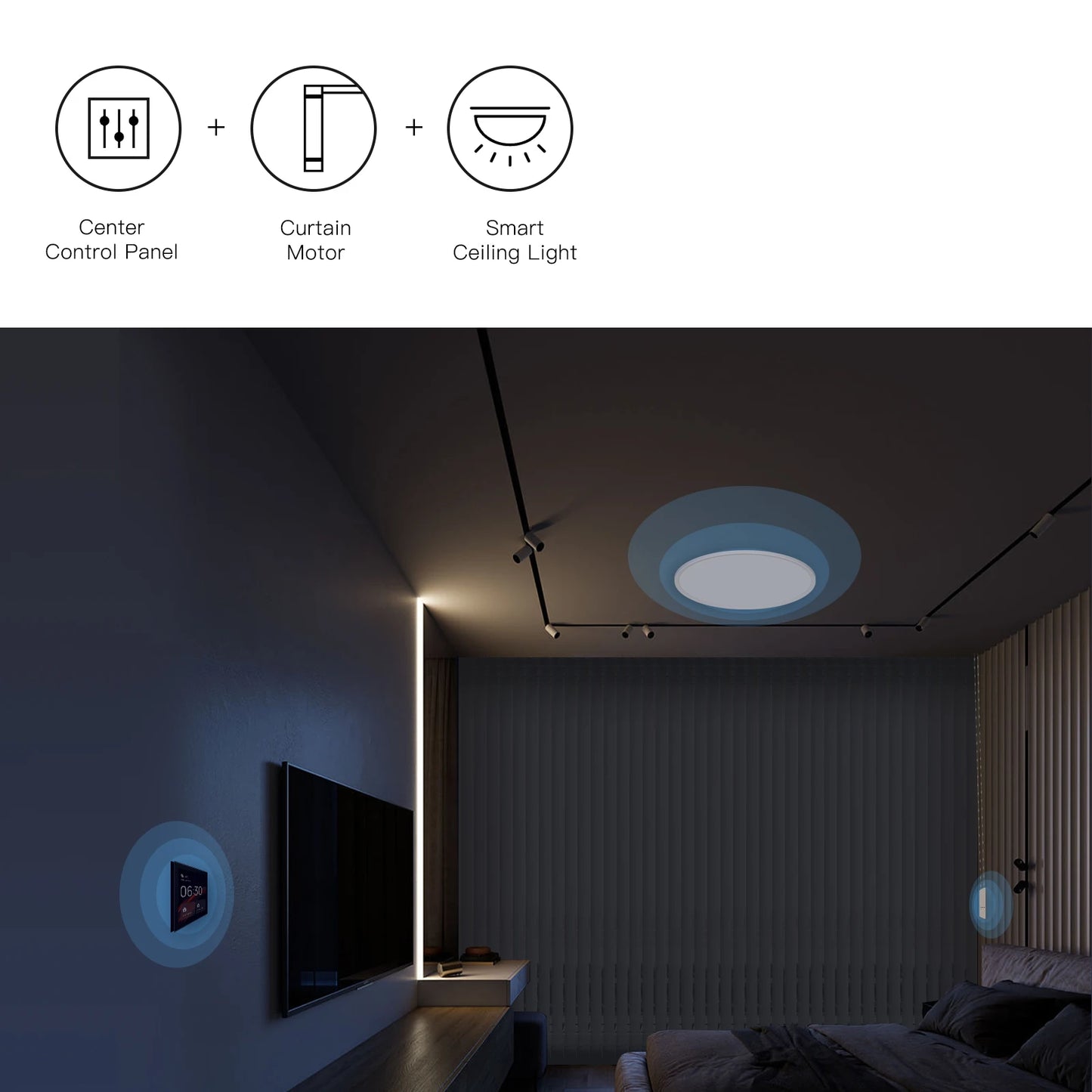MOES Tuya WiFi Smart Motor Electric Chain Roller Blinds Shade Shutter Drive RF Remote Kit Smart Life App via Alexa/Google Info Draft
