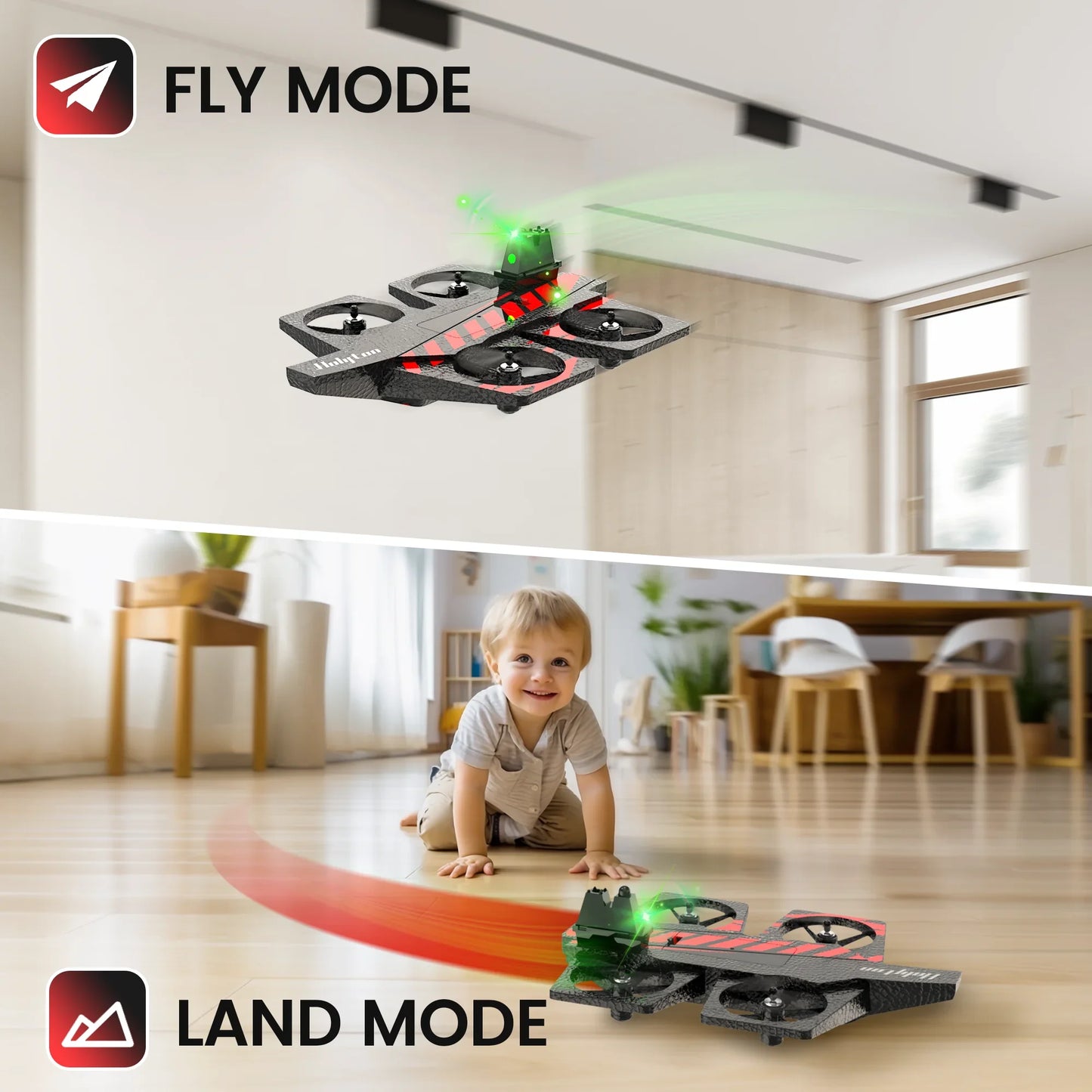 Holyton HT40 2-in-1 Land & Fly Drone