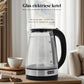 1.8L Electric Kettle Stainless Steel Double Layer Glass Health Preserving Pot Electric Water Heater with Blue Led Light Kitchen