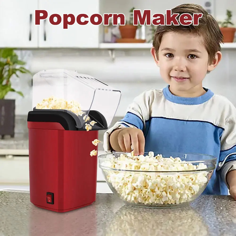 Automatic Popcorn Machine – Electric Air Popper for Home Kitchen